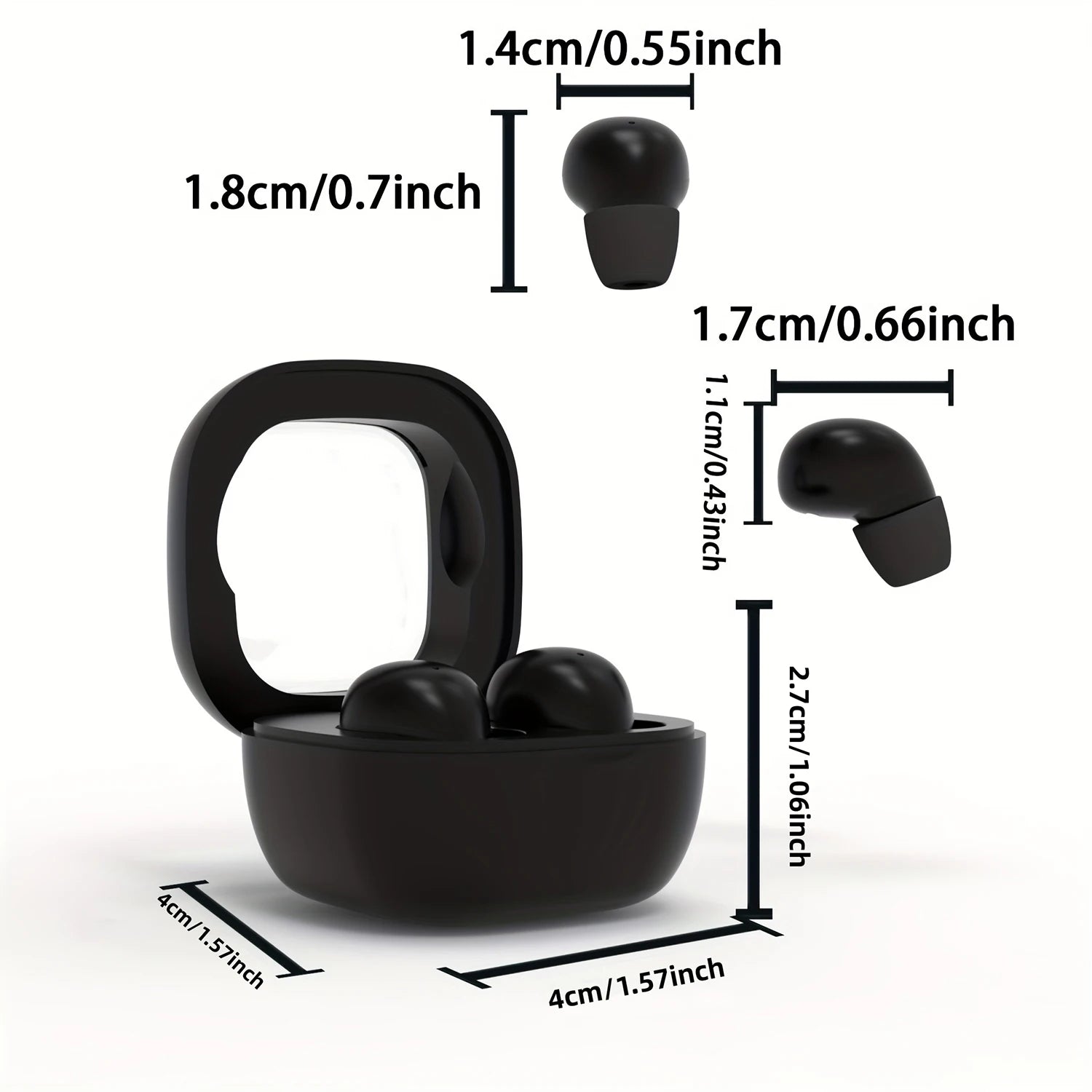 SHUKE SK19 Mini Invisible Earbuds Bluetooth 5.3 – Sleep & Sport, IPX5 Waterproof, 480H Standby
