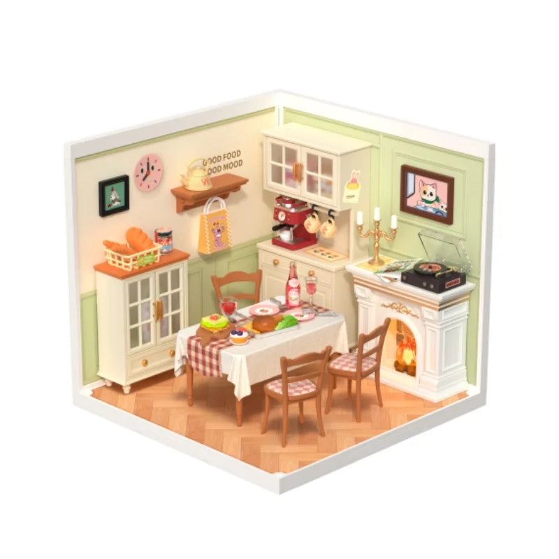 Robotime DIY Miniature Dollhouse Kit Supply Store with LED Lights Birthday Gift Adults Teens