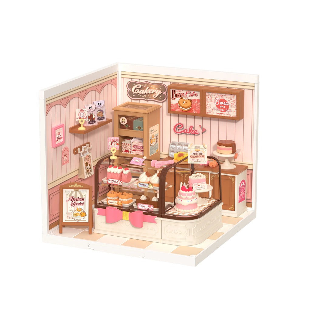 Robotime Rolife Super Creator Tasty Cake Shop DIY Miniature Dollhouse Building Blocks Gift for Kids