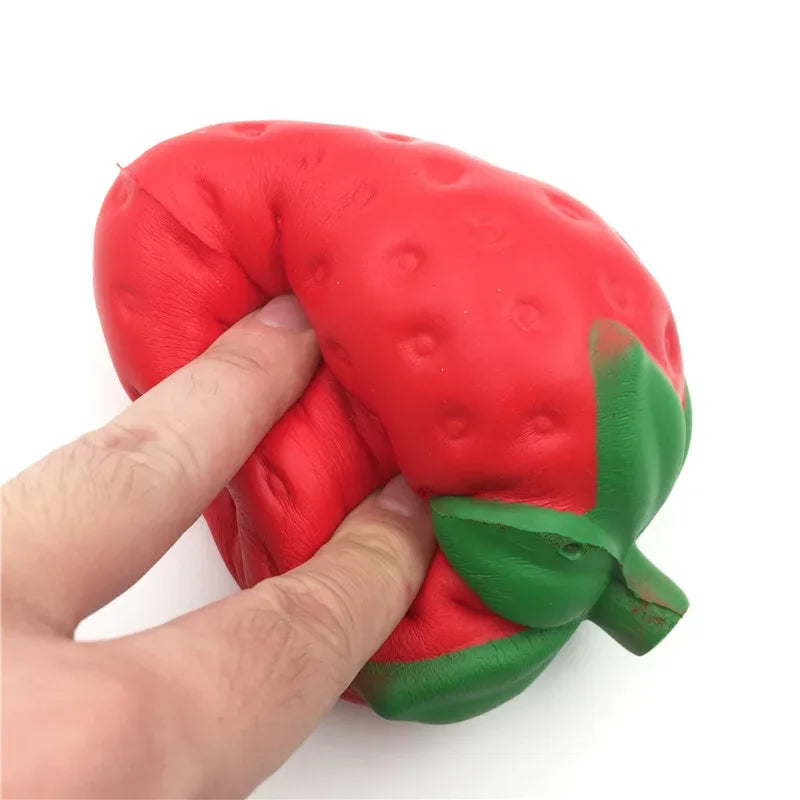 Slow Rebound Strawberry Squishy Toy – Realistic Fruit Stress Relief Squeeze Ornament, 12cm