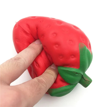 Slow Rebound Strawberry Squishy Toy – Realistic Fruit Stress Relief Squeeze Ornament, 12cm