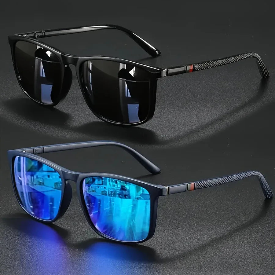 Luxury Square Vintage Sunglasses for Men & Women – 2 Pack (UV400 Protection)