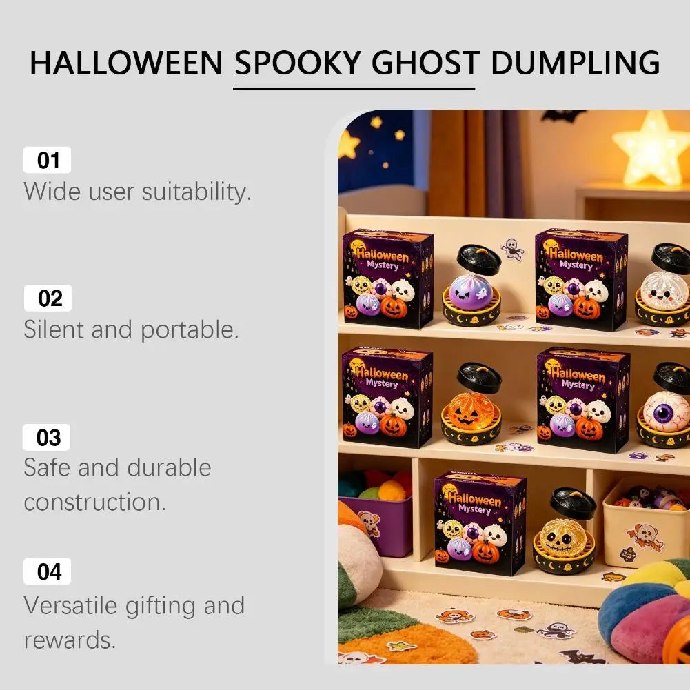 5.5 cm Halloween Dumpling Squishy Toy in Steamer, Slow-Rising Squeeze Toy