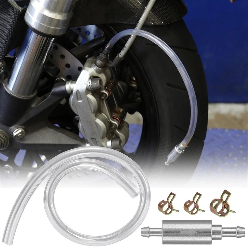 2Pcs Car Clutch Brake Bleeder Hose Hydraulic Clutch One Way Valve Tube Bleeding Tool Replacement Adapter Kit Auto Accessories