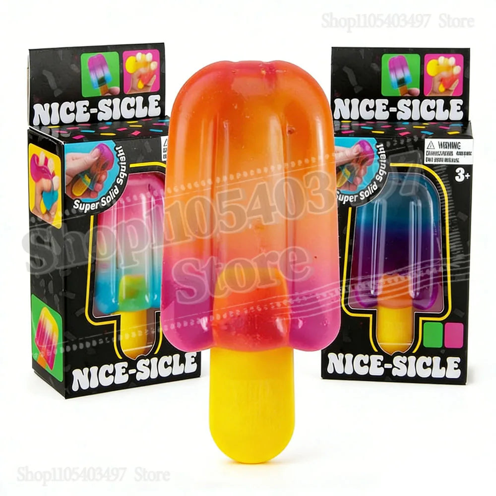 Schylling Needoh Nice Cube Sensory  Nice-Sicle Stress Relief Squishy Cube Anti-Anxiety Squeeze Object For Focus ADHD Population