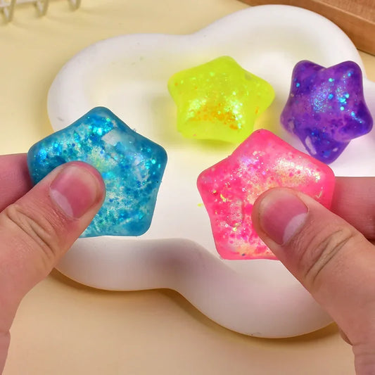 1pc Maltose Star Slow Rising Squishy Decor, Creative Squeeze Ornament for Desk Display, Cute Soft Star Fidget for Office