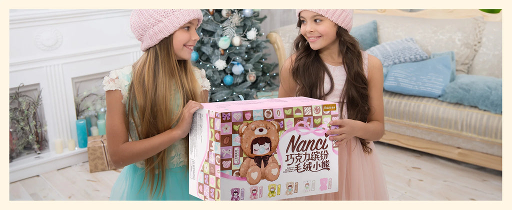 Robotime Rolife Nanci Chocolate Colorful Plush Bear Series Blind Box Handmade Decoration Surprise Box Children's Christmas Gifts