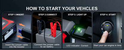 GOOLOO A3 Jump Starter with Air Compressor, 3000A Portable Car Battery Booster (9.0 Gas/6.5L Diesel) with 150PSI Auto-Shutoff Ti