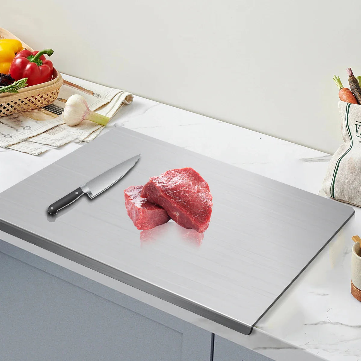304 Stainless Steel Cutting Board Butcher Block Household Rolling Board Kitchen Supplies Food Preparation Meal Prep Tools