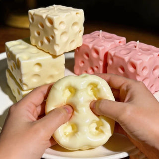 1pcs Squishy Cheese Cube Stress Relief Toy Taba Stress Ball Shapeable Squeeze Ball Non Rebound Sensory Fidget Stress Relief Toy