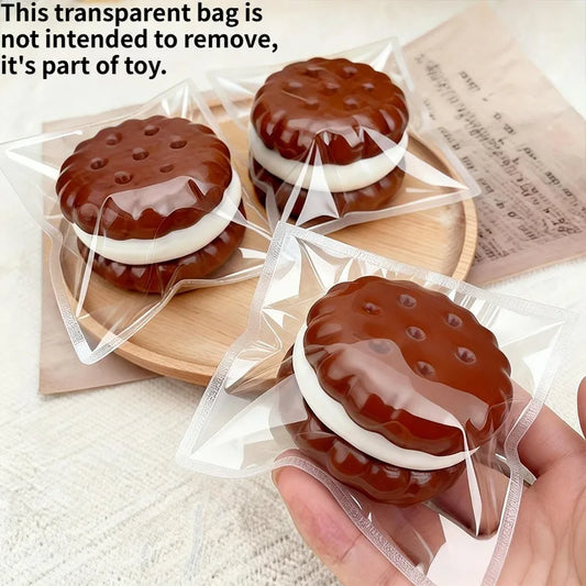 Squishy Sticky Tower Cookies – Ultra-Soft Stress Relief Squeeze Toy, Biscuit-Shaped Sensory Stress Ball, Anxiety Relief Gift