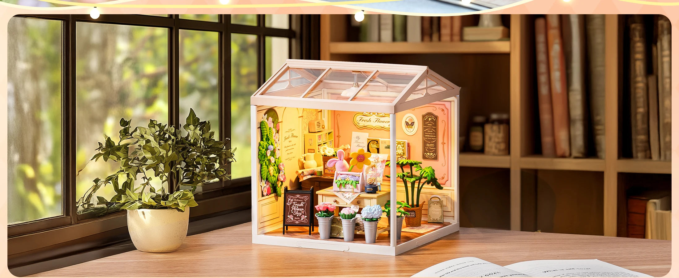 Robotime Rolife 3D Puzzle Lovely Pink Bedroom DIY Miniature House Kit Building Blocks Gift Girls Kids
