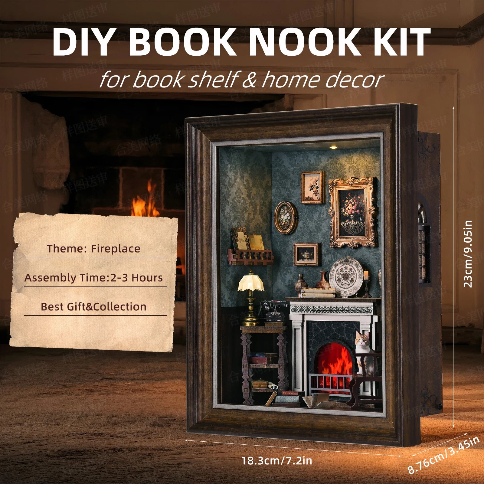 Robotime Book Nook Kit Tailor's Shop DIY Wooden Puzzle Bookshelf Insert Decor Gift for Adults Teens