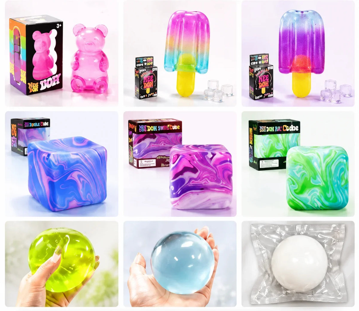 100+Pcs Squishy Blind Box Toys Assorted Slow Rebound Fidget Toy Set Stress Relief Sensory Toys Axolotl Gift for Kids Party