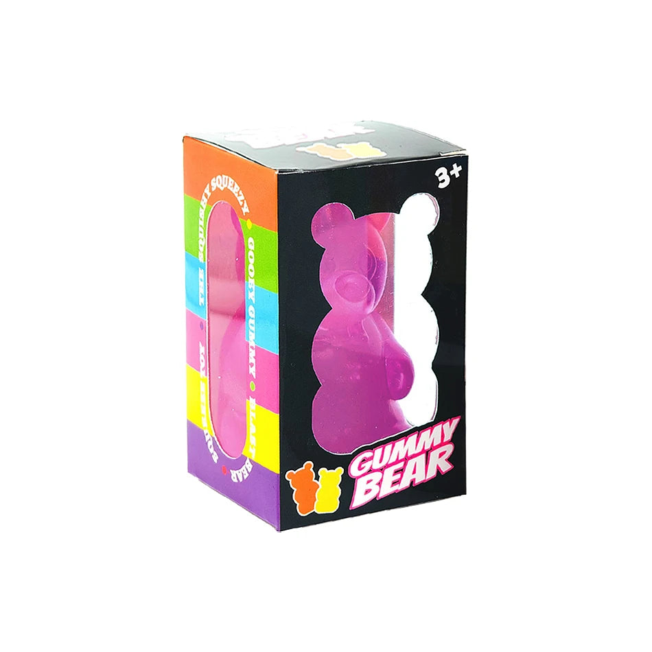 Squishy Cube & Gummy Bear Fidget Toys Slow Rising Sensory Squeeze Box Options