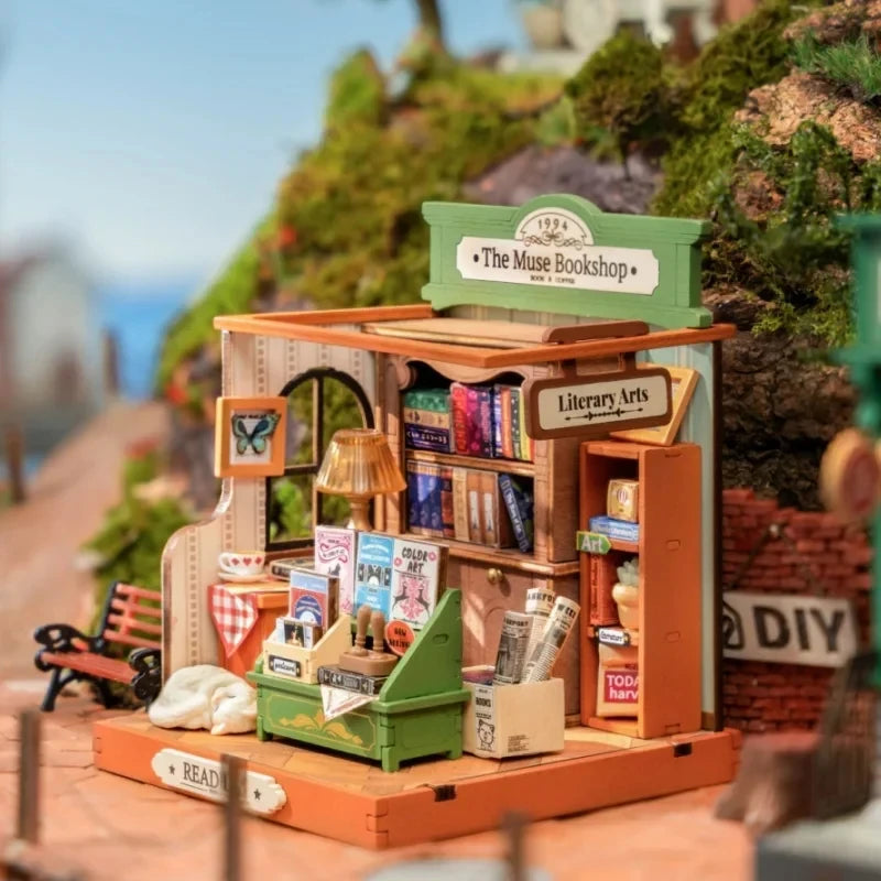 Robotime Rolife Miniature Dollhouse Kit for Kids Girls Wooden Toy Building Set Family Gift 4 Designs
