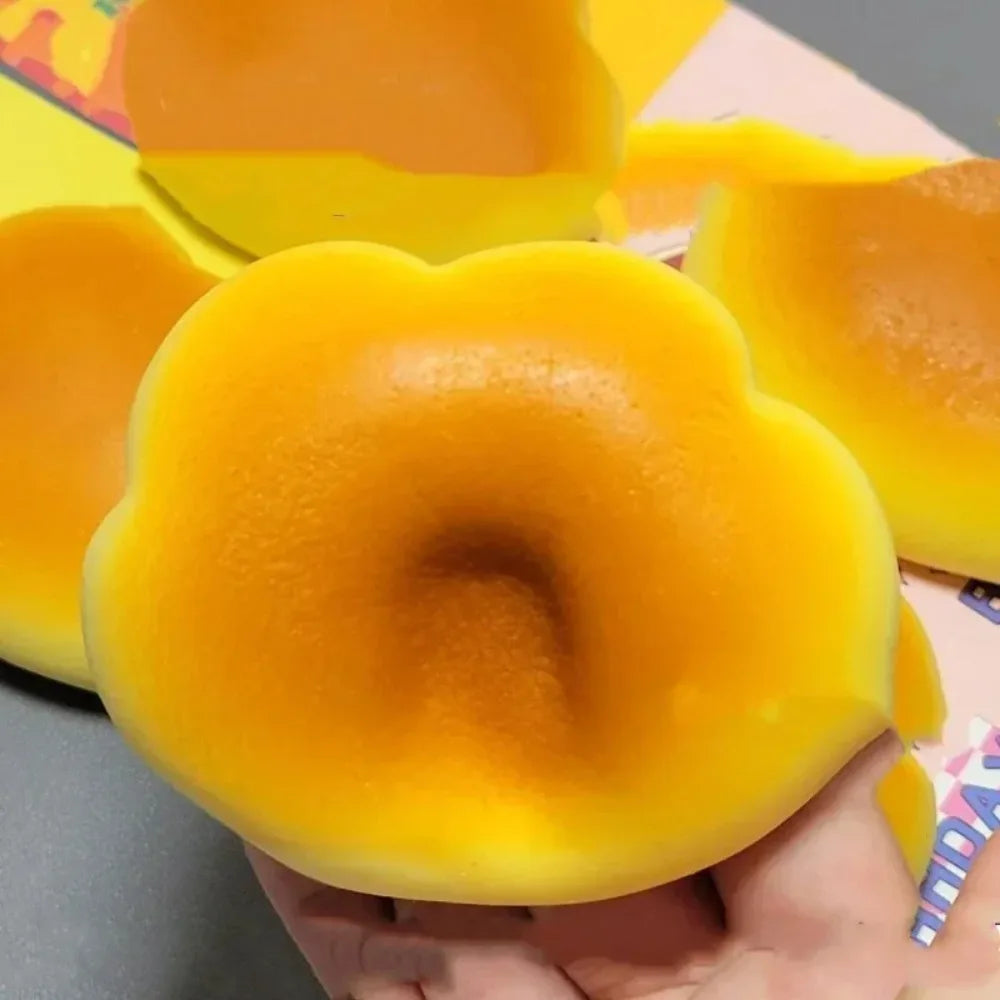 Squishy Caramel Color Cloud Bread Squeeze Toy Stress Relief Slow Rising Sensory Fidget Toys for Kids and Adults Relaxing Gifts