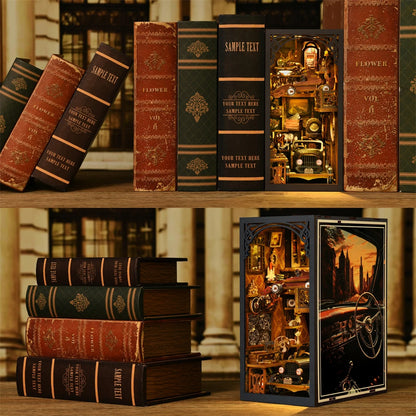 Robotime Book Nook Kit Classic Car F1 DIY Wooden Puzzle Bookshelf Insert Decor Gift Adults Teens