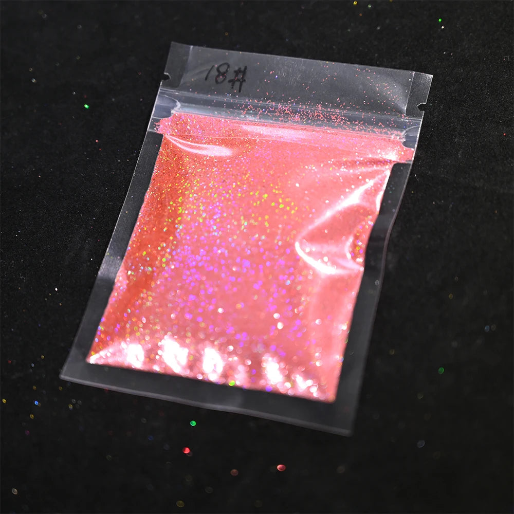 Laser Holographic Rainbow Nail Glitter 0.2MM Sparkly Nails Glitter Powder 10G/5G Dazzling Glitter Dust DIY Nail Art Decoration