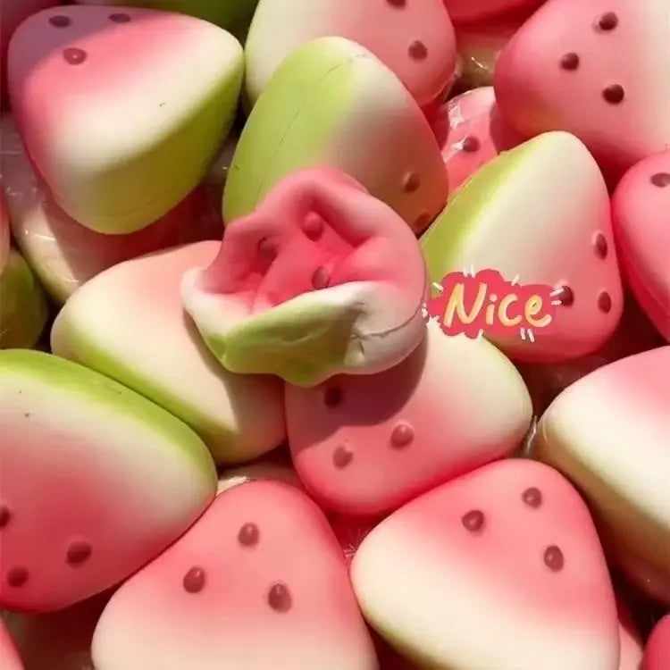 Relaxing Toy Summer Watermelon Slow Rising Squishy Toy, Cute Fruit Shape Stress Relief Decompression Toy for Back to School Season, Soft Squeeze Anxiety Release Gadget for Adults