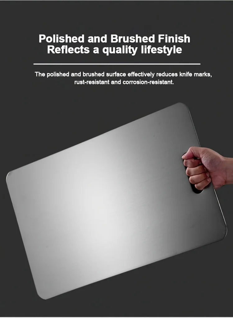Stainless Steel 3pcs Cutting Boards - BPA-Free Dishwasher Safe Non-Slip Kitchen Boards w/Juice Groove 2030