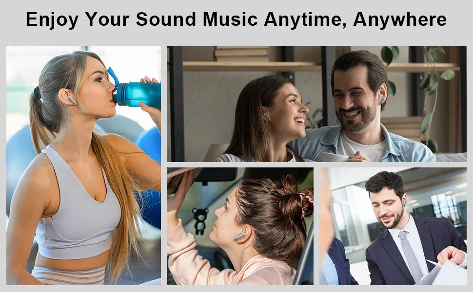 Wireless Earbuds with Bluetooth 5.3, In-Ear Headphones Featuring 4 ENC Mics and 36 Hours of Playtime, LED Display Included.