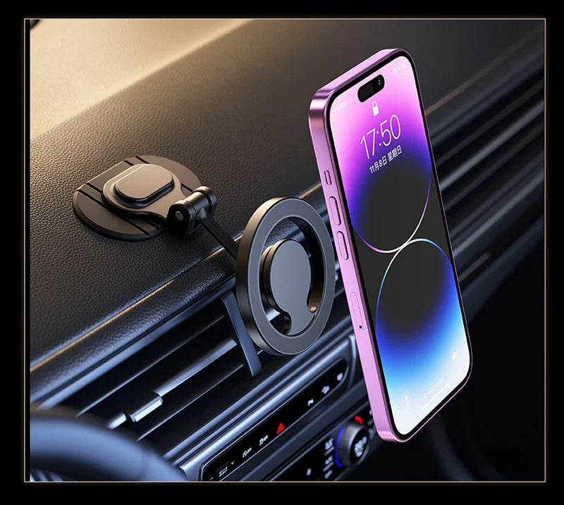 Metal Magnetic Car Phone Holder for MagSafe 360° Foldable Dashboard Mount