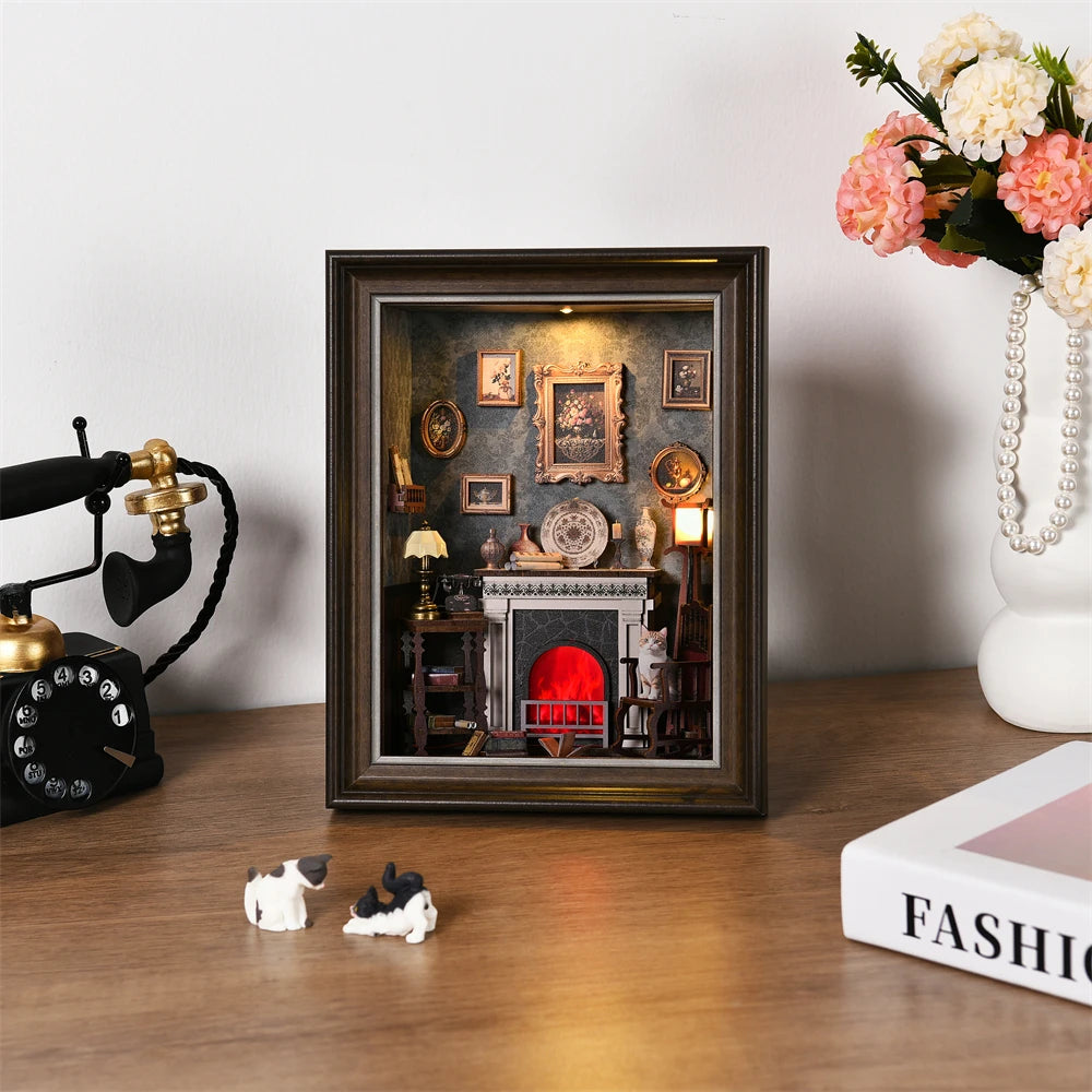 Robotime Book Nook Kit Tailor's Shop DIY Wooden Puzzle Bookshelf Insert Decor Gift for Adults Teens