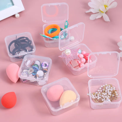60/6PCS Mini Storage Box Transparent Plastic Jewelry Storage Box Container Portable Earring Ring Earplugs Packaging Storage 2042