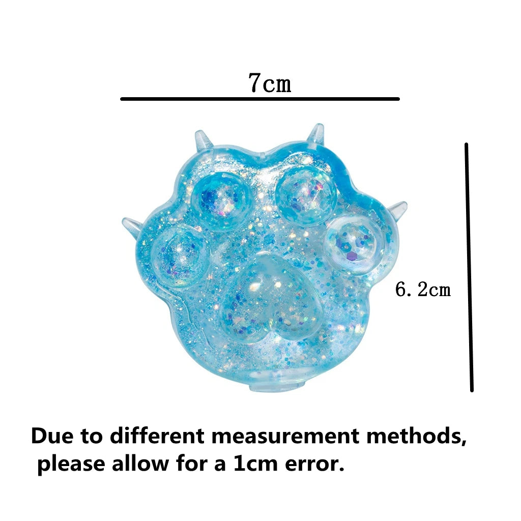 Squishy Sequin Maltose Cat Paw Slow Rebound Squeeze Toys Stress Relief Fidget Toys for Adults Decompression Sensory Toys