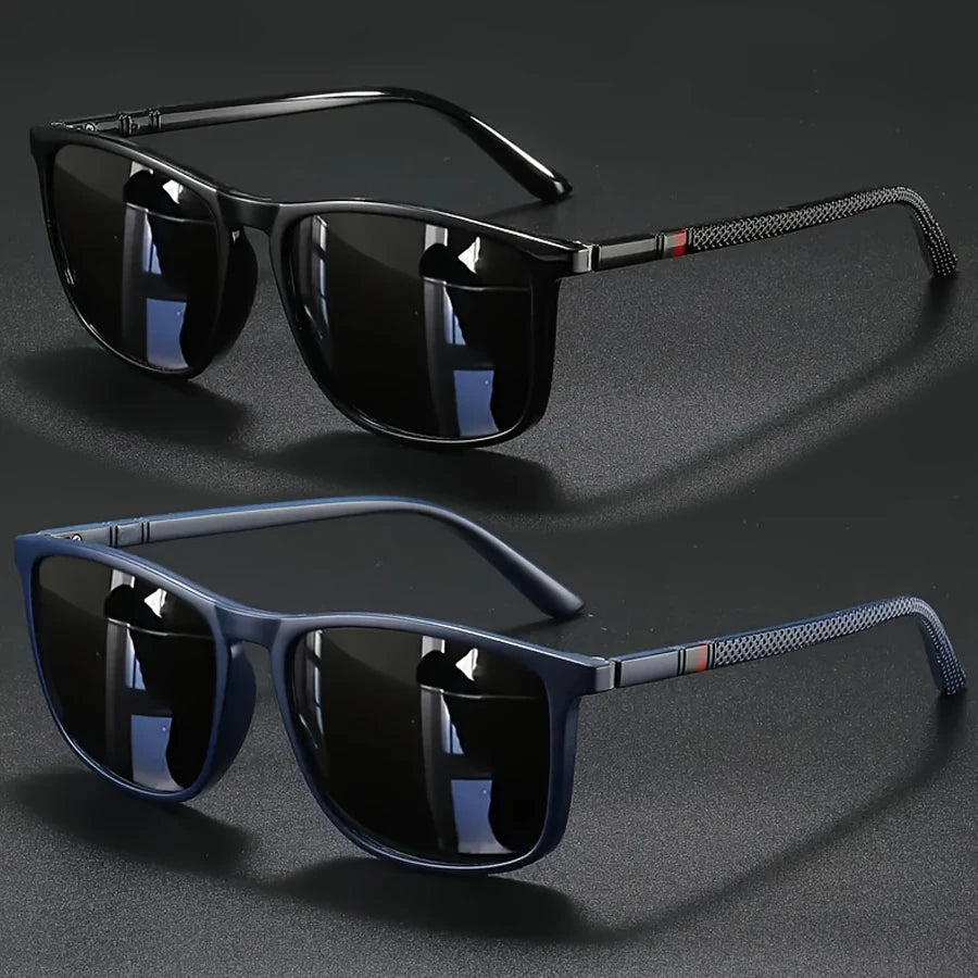 Luxury Square Vintage Sunglasses for Men & Women – 2 Pack (UV400 Protection)