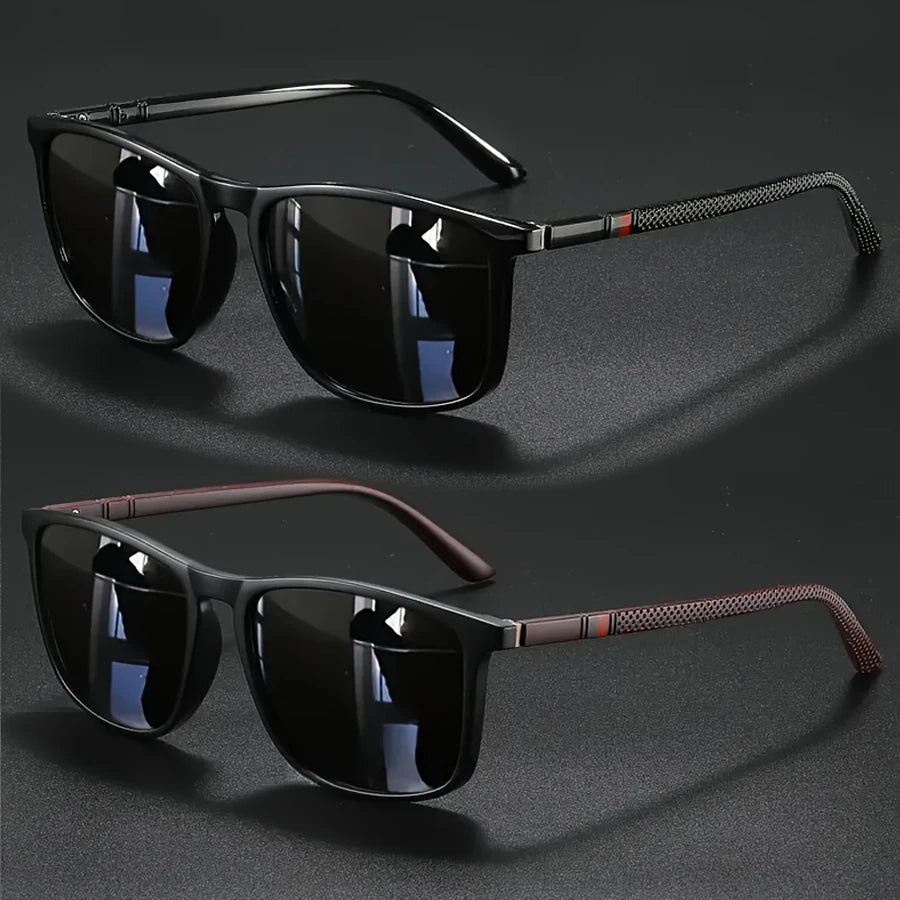 Luxury Square Vintage Sunglasses for Men & Women – 2 Pack (UV400 Protection)