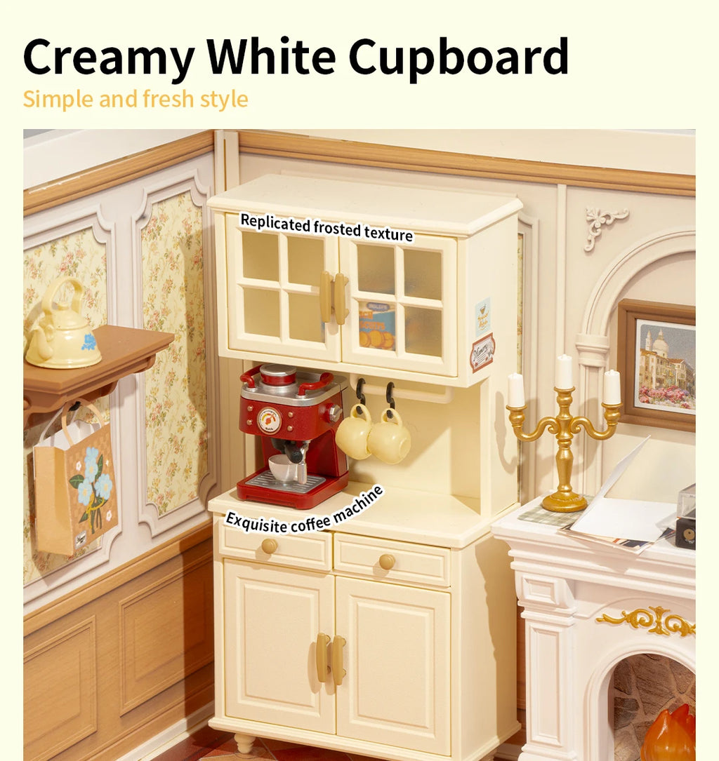 Robotime DIY Miniature Dollhouse Kit Supply Store with LED Lights Birthday Gift Adults Teens