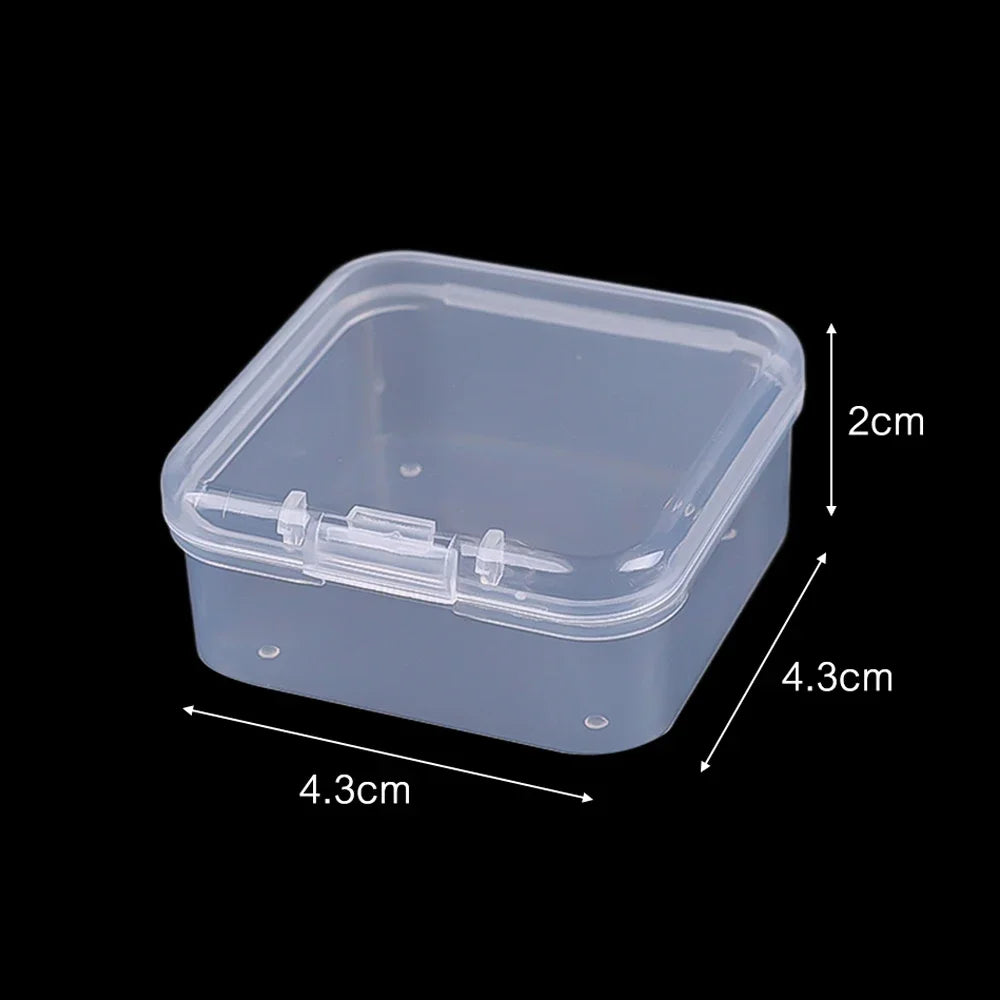60/6PCS Mini Storage Box Transparent Plastic Jewelry Storage Box Container Portable Earring Ring Earplugs Packaging Storage 2042