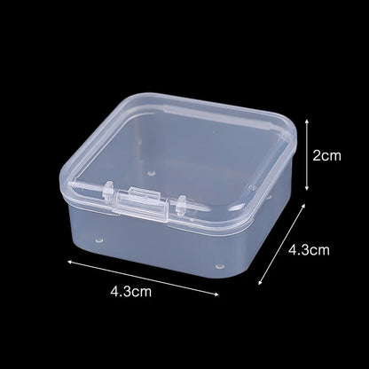 60/6PCS Mini Storage Box Transparent Plastic Jewelry Storage Box Container Portable Earring Ring Earplugs Packaging Storage 2042