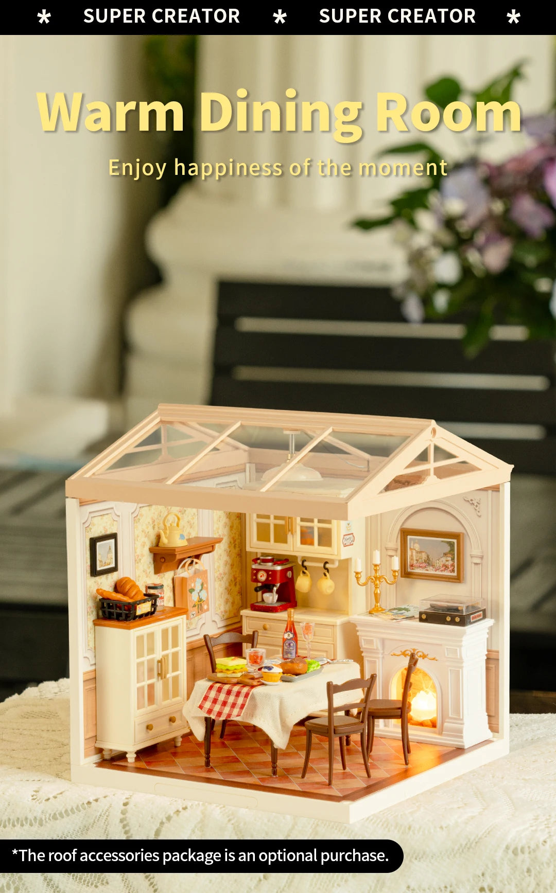 Robotime DIY Miniature Dollhouse Kit Supply Store with LED Lights Birthday Gift Adults Teens