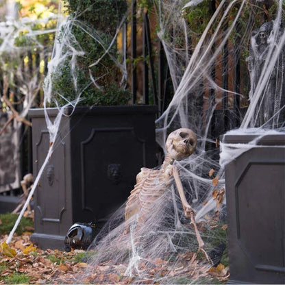Halloween Decorations – Hanging Skull Ghost or White Spider Web