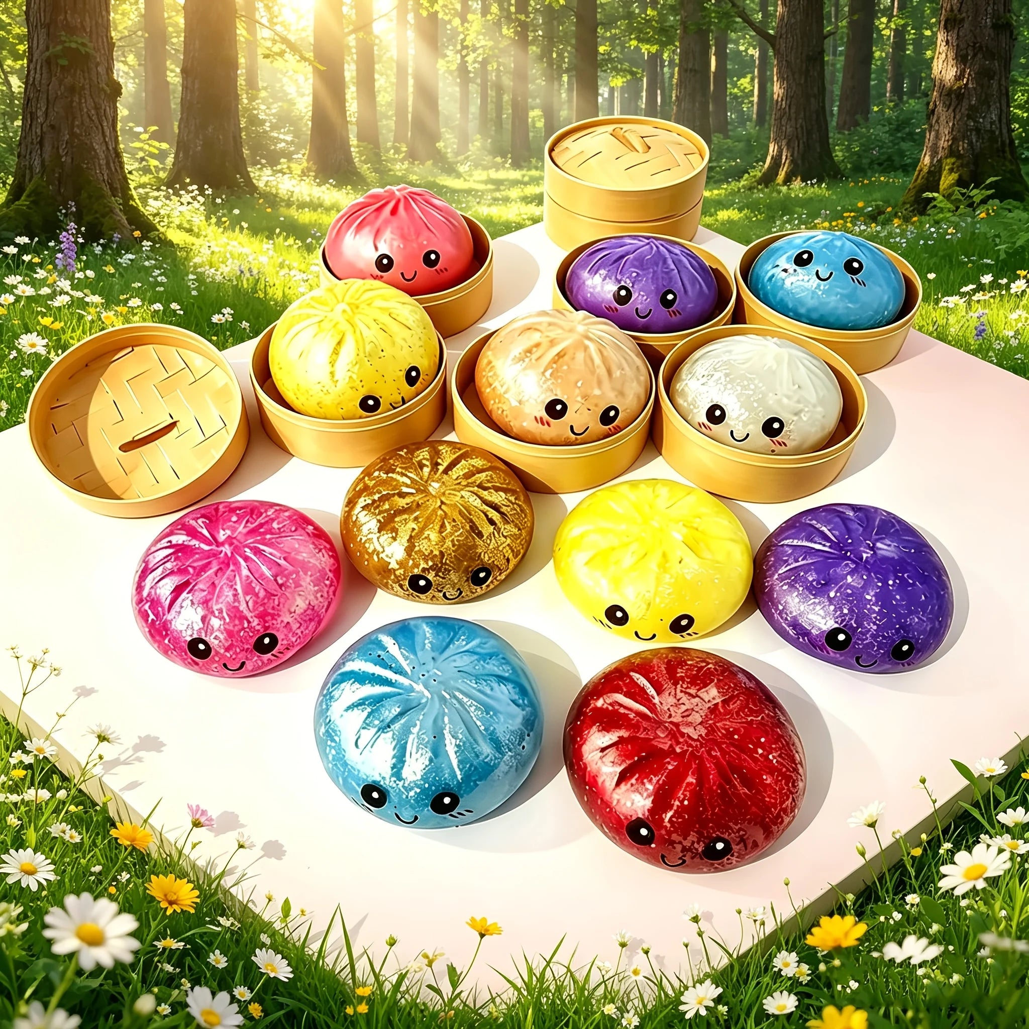 2026 New Style Simulated Super Soft Steamed Bun Gift Cute Squishy Squeeze Desk Decor for Anxiety Relief Fluffy Slow Rebound Squishies Pocket Stress Helper
