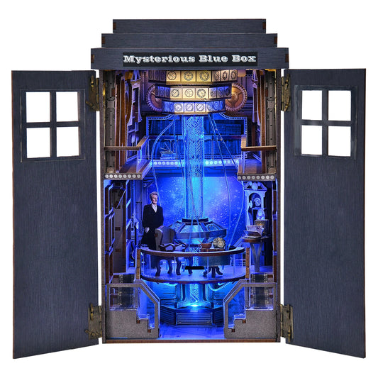 Robotime Book Nook Kit Mysterious Telephone Booth DIY Wooden Puzzle Bookshelf Insert Decor Gift