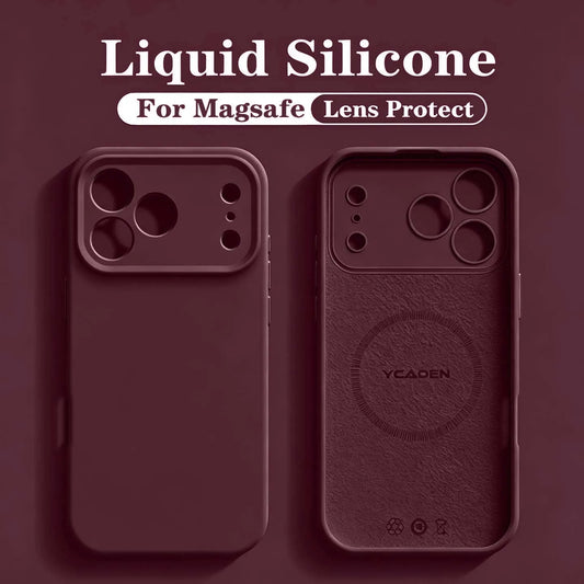 Magnetic Silicone Phone Case for iPhone, Matte Non-Slip Cover