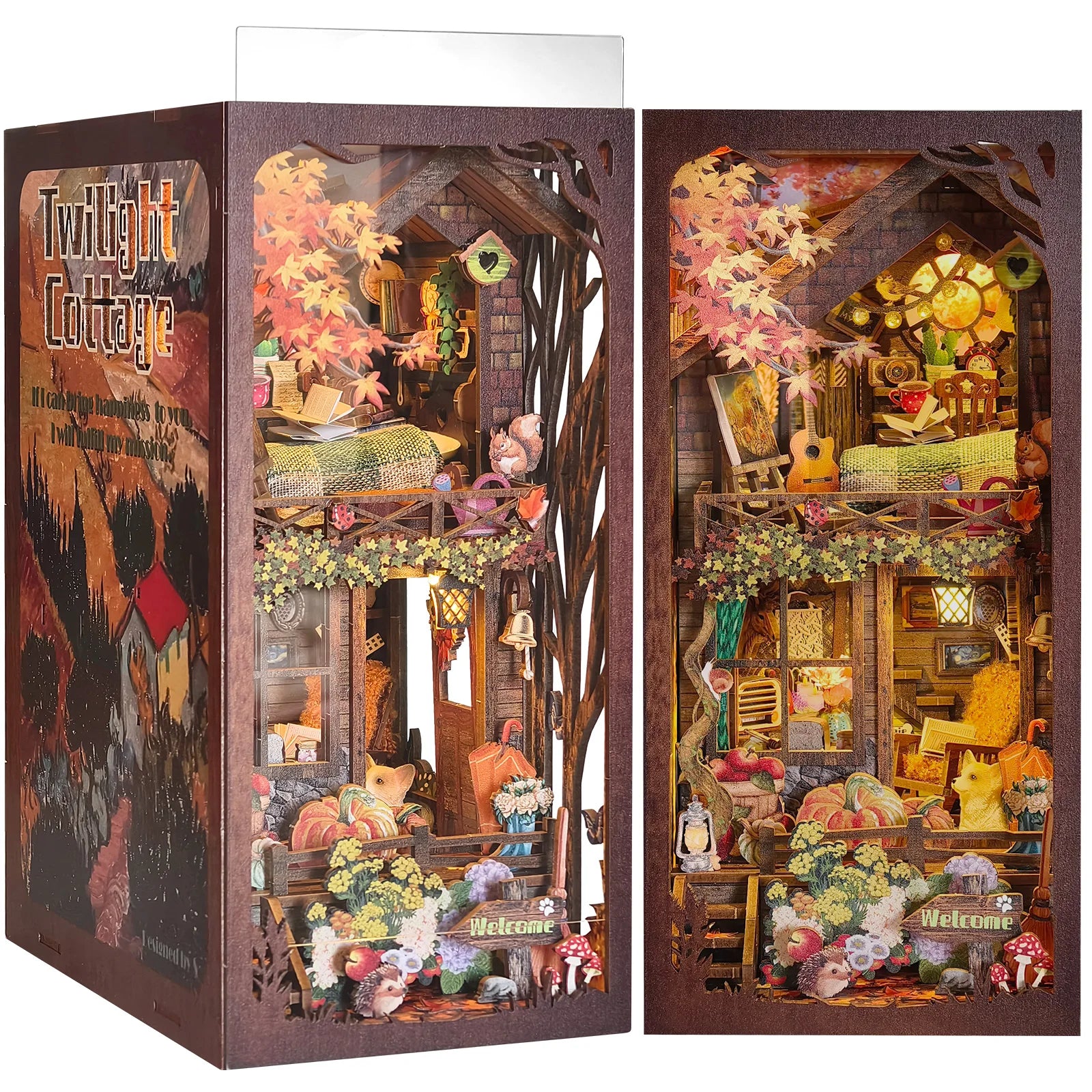 Robotime Book Nook Kit Magic House DIY Wooden Puzzle Bookshelf Insert Fantasy Decor Gift Adults Teens