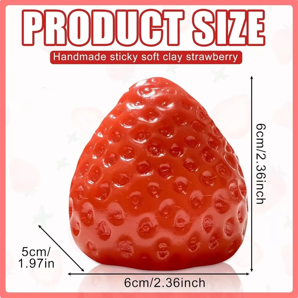 1pcs Taba Squishies Strawberry Fruit Squeeze Toys Kawaii Sticky Stress Fidget Toy Gift Perfect Desk Accessory for Kids Adults