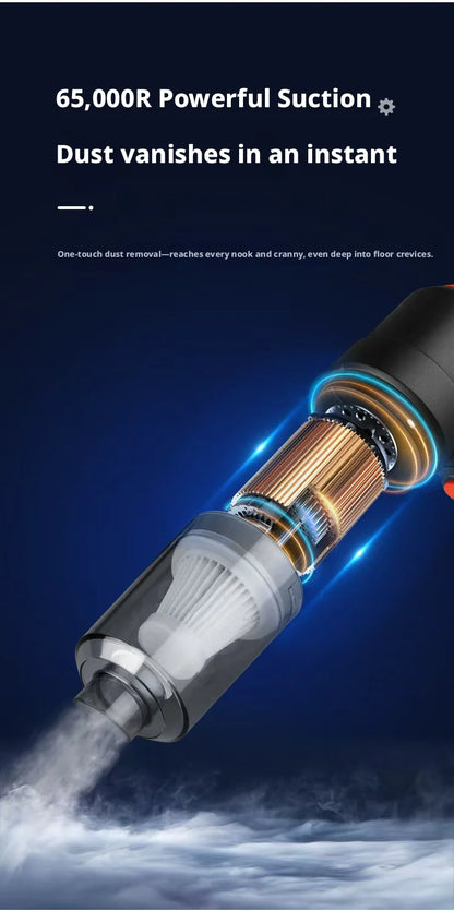 2-in-1 Cordless Car Vacuum & Air Duster Portable Rechargeable for Car & Home