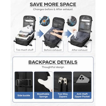 Vacuum Backpack Travel with Pumpvacuum Compression Travel Backpack Personal Item Travel Backpack with Vacuum System Large Car