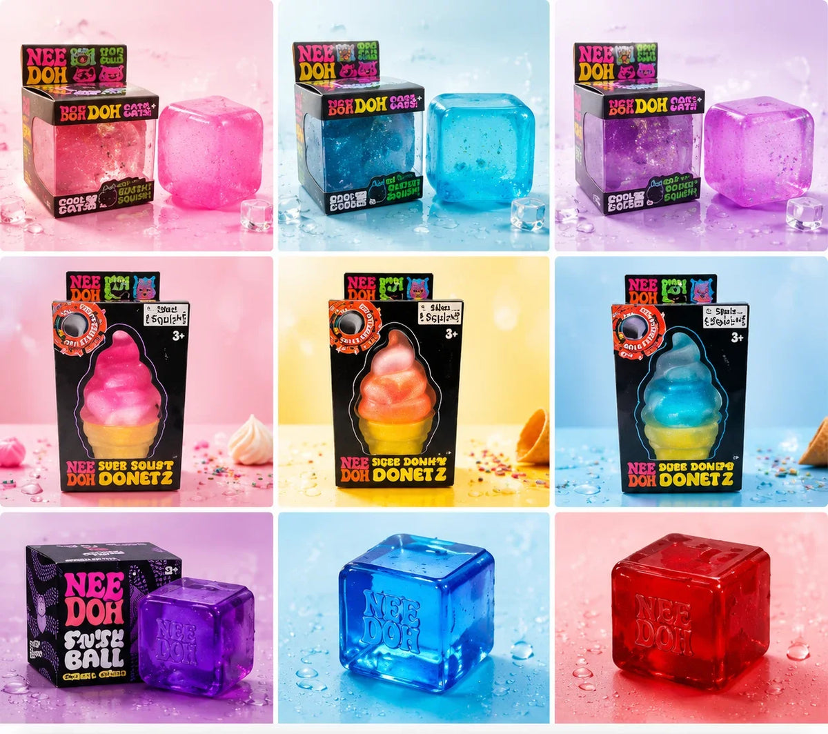 100+Pcs Squishy Blind Box Toys Assorted Slow Rebound Fidget Toy Set Stress Relief Sensory Toys Axolotl Gift for Kids Party