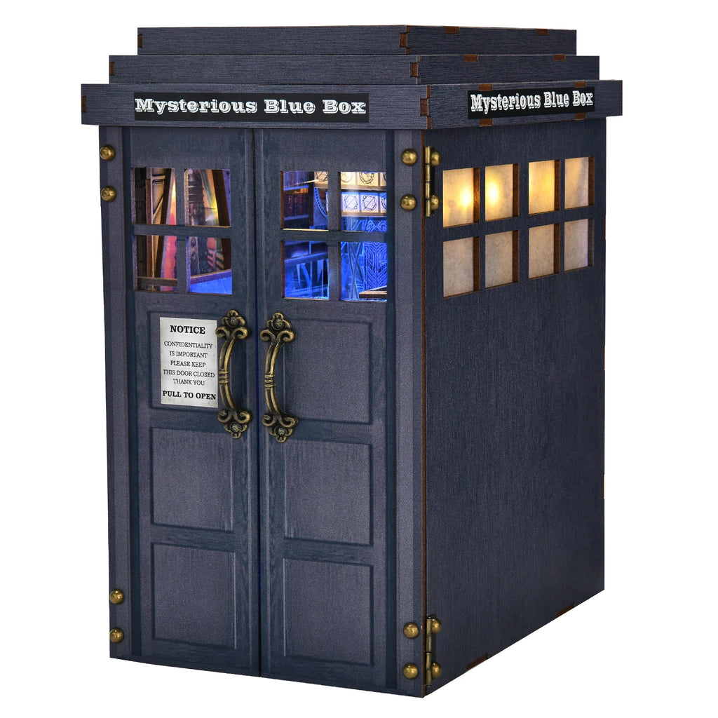 Robotime Book Nook Kit Mysterious Telephone Booth DIY Wooden Puzzle Bookshelf Insert Decor Gift