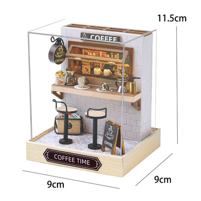 Kitten Mini Dollhouse 3D Puzzle Assembly Kit Creative Bedroom Decor with Furniture Wooden Craft Gift
