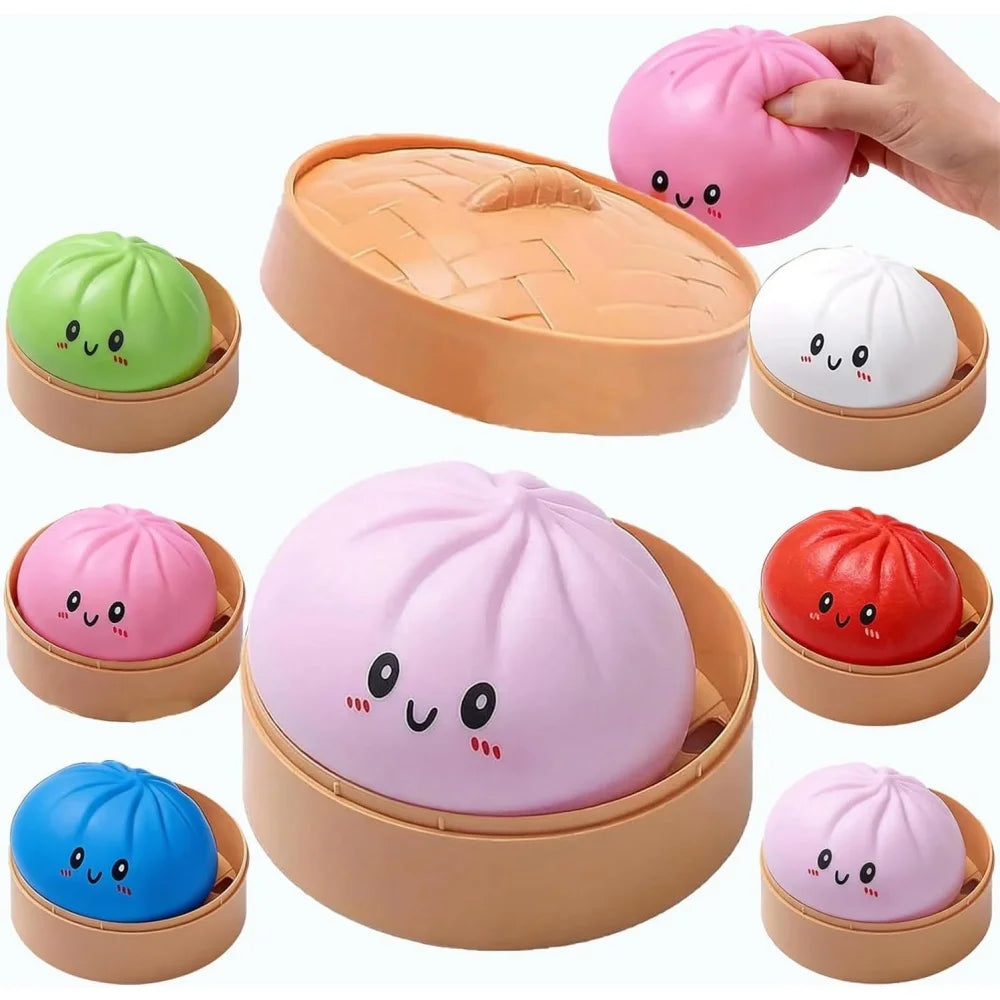 Dumpling Squishies Toy, Dumpling Squishy Mystery Box, Giant Squishies Stress Relief Toy, Super Soft Slow Rising Fidget Sensory Toys for Easter Basket Stuffers, Parties, Classroom Prizes Adults Kids.