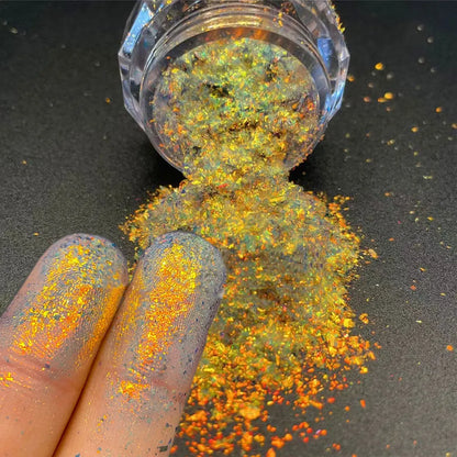 1jar Plating Aurora Chrome Nail Powder High-Gloss Moonlight Mirror Fine Glitter Pigment Aurora Pearl  Rubbing Dust Chrome Nails