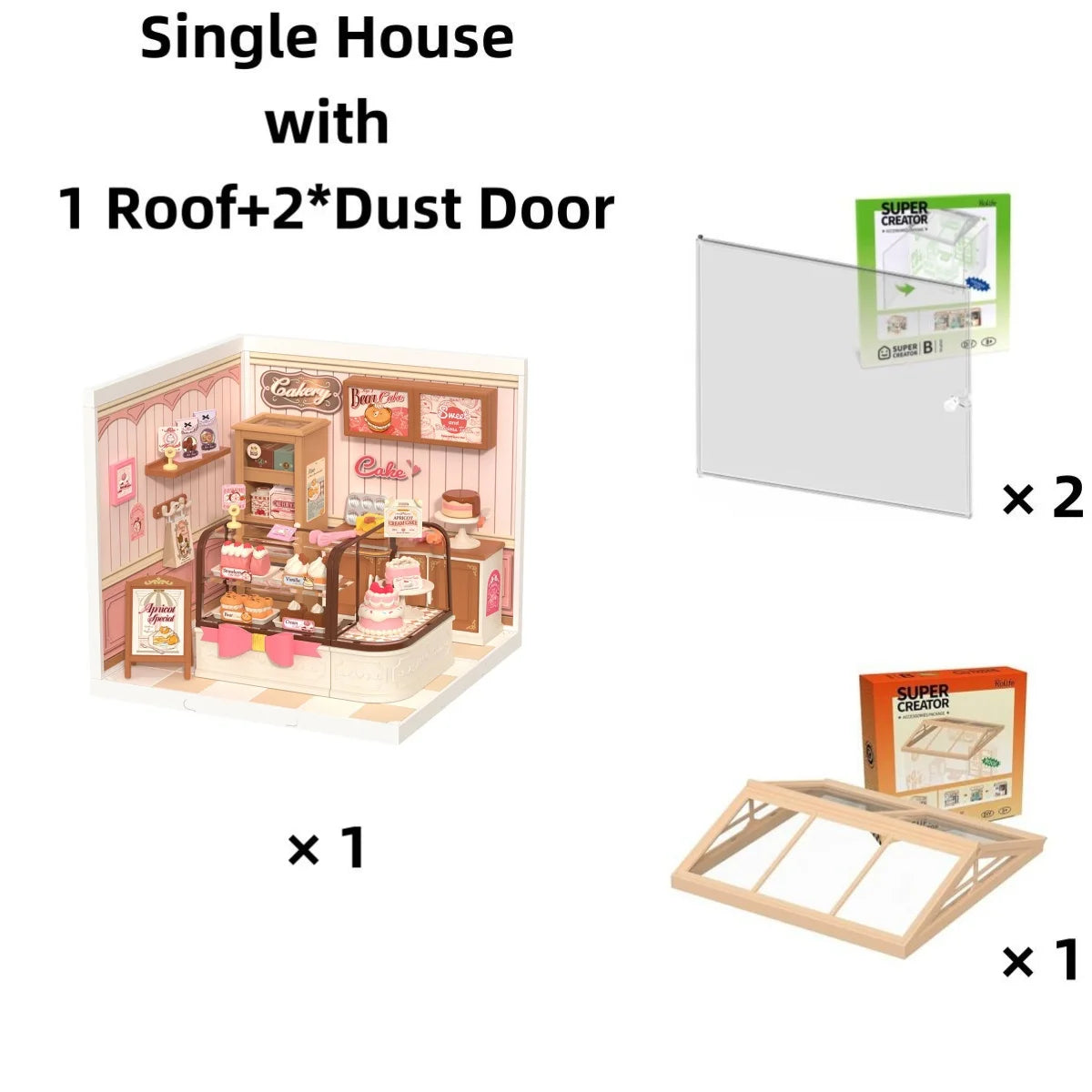 Robotime Rolife Super Creator Tasty Cake Shop DIY Miniature Dollhouse Building Blocks Gift for Kids